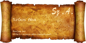 Szűcs Aba névjegykártya