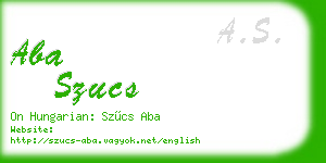 aba szucs business card